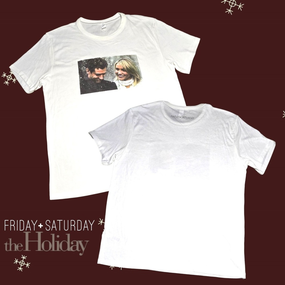 Friday + Saturday Unisex The Holiday Movie Graphic T-Shirt White Large